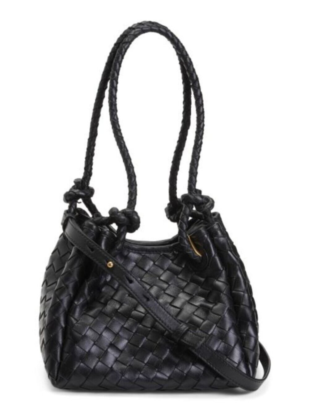 WALTER BAKER Leather Kinsley Hand Woven Double Handle Small Tote